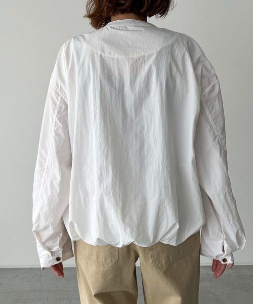 CANAL JEAN(キャナルジーン)の「El mar ノーカラーブルゾン(ノーカラージャケット・レディース・ベージュ/ホワイト・ONE SIZE)」の11枚目の写真