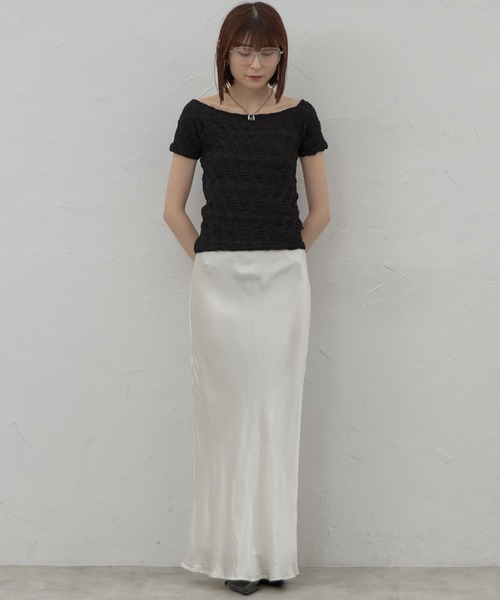 leimn(レイムン)の「ボートネックジャガードトップス(Tシャツ/カットソー・レディース・ブラック/ホワイト・FREE)」の17枚目の写真