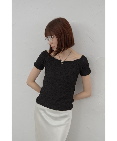 leimn(レイムン)の「ボートネックジャガードトップス(Tシャツ/カットソー・レディース・ブラック/ホワイト・FREE)」の16枚目の写真