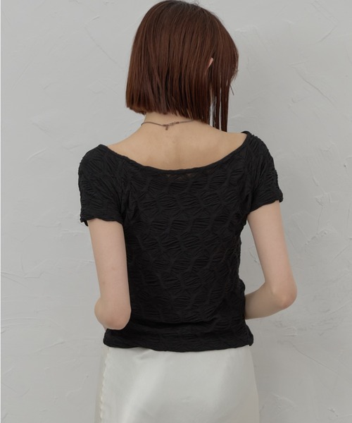 leimn(レイムン)の「ボートネックジャガードトップス(Tシャツ/カットソー・レディース・ブラック/ホワイト・FREE)」の14枚目の写真