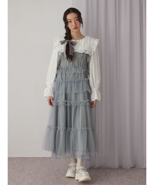 merry jenny（メリージェニー）の「ribbonジャガードスニーカー（スニーカー・レディース・ブルー/オフホワイト/ブラック・MEDIUM/LARGE）」の5枚目の写真