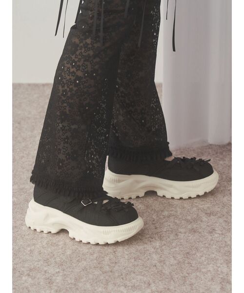 merry jenny（メリージェニー）の「ribbonジャガードスニーカー（スニーカー・レディース・ブルー/オフホワイト/ブラック・MEDIUM/LARGE）」の13枚目の写真