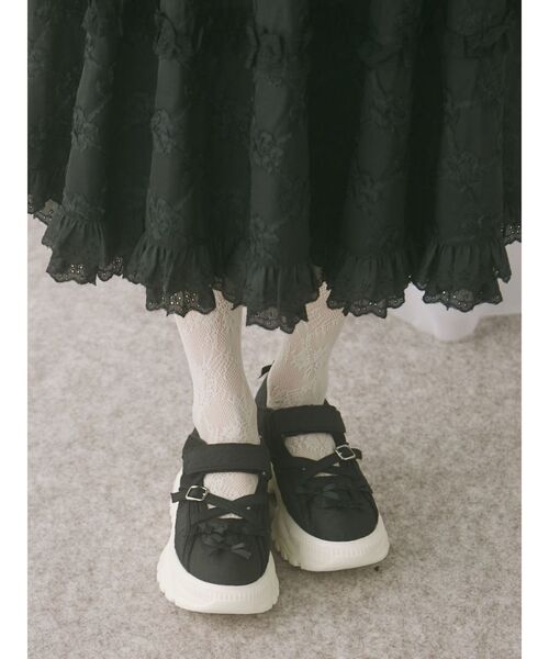 merry jenny（メリージェニー）の「ribbonジャガードスニーカー（スニーカー・レディース・ブルー/オフホワイト/ブラック・MEDIUM/LARGE）」の19枚目の写真