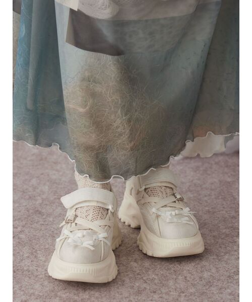 merry jenny（メリージェニー）の「ribbonジャガードスニーカー（スニーカー・レディース・ブルー/オフホワイト/ブラック・MEDIUM/LARGE）」の22枚目の写真