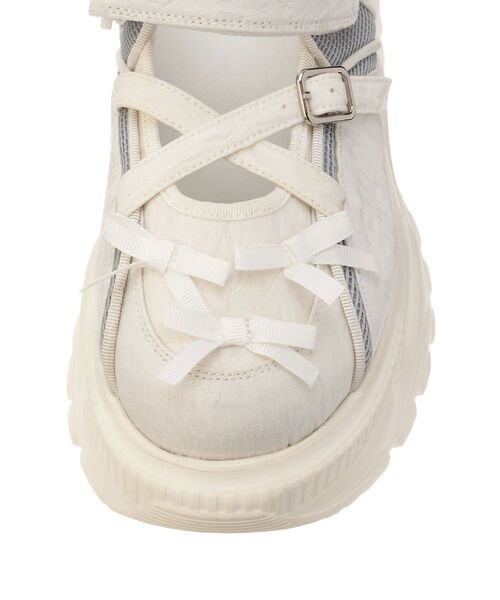 merry jenny（メリージェニー）の「ribbonジャガードスニーカー（スニーカー・レディース・ブルー/オフホワイト/ブラック・MEDIUM/LARGE）」の8枚目の写真