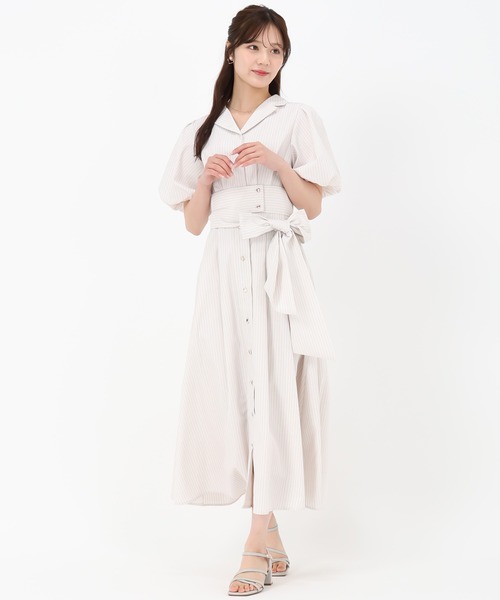 31 Sons de mode（トランテアン　ソン　ドゥ　モード）の「2wayパフスリーブシャツワンピース（ワンピース・レディース・ライトブルー/ブラウン/ベージュ・S/M）」の14枚目の写真