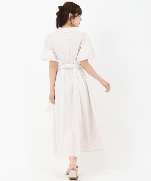 31 Sons de mode（トランテアン　ソン　ドゥ　モード）の「2wayパフスリーブシャツワンピース（ワンピース・レディース・ライトブルー/ブラウン/ベージュ・S/M）」の5枚目の写真