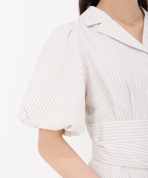 31 Sons de mode（トランテアン　ソン　ドゥ　モード）の「2wayパフスリーブシャツワンピース（ワンピース・レディース・ライトブルー/ブラウン/ベージュ・S/M）」の7枚目の写真