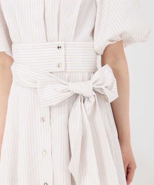 31 Sons de mode（トランテアン　ソン　ドゥ　モード）の「2wayパフスリーブシャツワンピース（ワンピース・レディース・ライトブルー/ブラウン/ベージュ・S/M）」の8枚目の写真