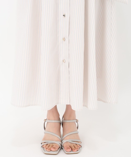 31 Sons de mode（トランテアン　ソン　ドゥ　モード）の「2wayパフスリーブシャツワンピース（ワンピース・レディース・ライトブルー/ブラウン/ベージュ・S/M）」の9枚目の写真