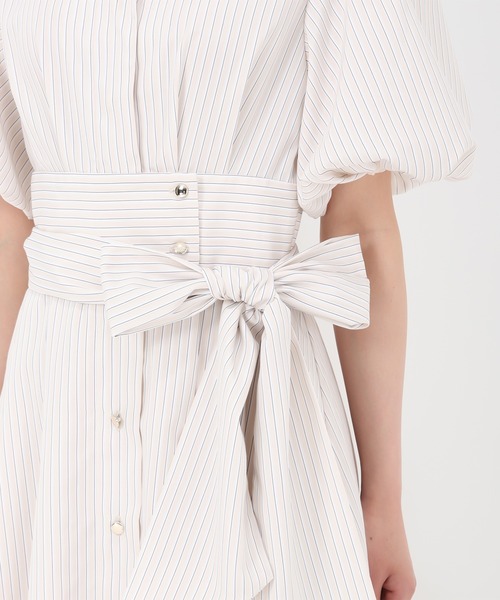 31 Sons de mode（トランテアン　ソン　ドゥ　モード）の「2wayパフスリーブシャツワンピース（ワンピース・レディース・ライトブルー/ブラウン/ベージュ・S/M）」の11枚目の写真