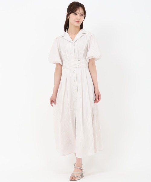 31 Sons de mode（トランテアン　ソン　ドゥ　モード）の「2wayパフスリーブシャツワンピース（ワンピース・レディース・ライトブルー/ブラウン/ベージュ・S/M）」の22枚目の写真