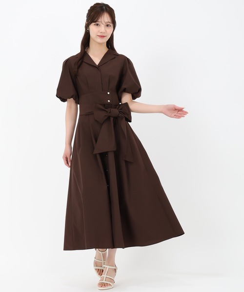 31 Sons de mode（トランテアン　ソン　ドゥ　モード）の「2wayパフスリーブシャツワンピース（ワンピース・レディース・ライトブルー/ブラウン/ベージュ・S/M）」の19枚目の写真