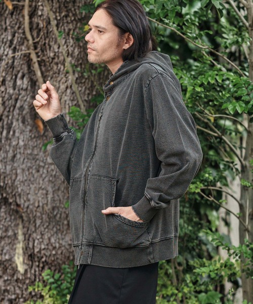 mpa3848- Fleece Lining Indigo Sweat Riders Zip Parka ジップ