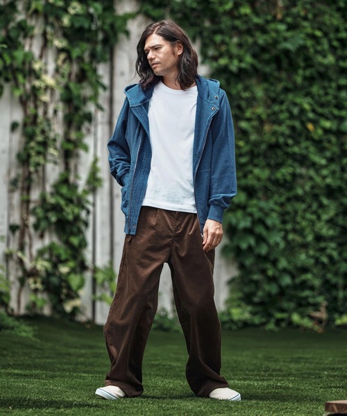 CAMBIO(カンビオ)の「mpa3848- Fleece Lining Indigo Sweat Riders Zip Parka ジップパーカー(パーカー・メンズ・ブラック/インディゴブルー・S/M/L)」の7枚目の写真