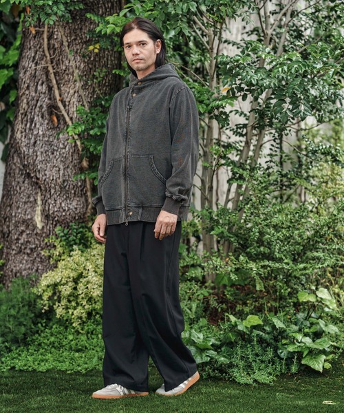 mpa3848- Fleece Lining Indigo Sweat Riders Zip Parka ジップ