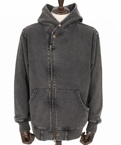 mpa3848- Fleece Lining Indigo Sweat Riders Zip Parka ジップ