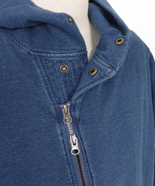 CAMBIO(カンビオ)の「mpa3848- Fleece Lining Indigo Sweat Riders Zip Parka ジップパーカー(パーカー・メンズ・ブラック/インディゴブルー・S/M/L)」の19枚目の写真
