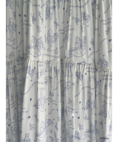 Disney(ディズニー)の「【Disney】ふしぎの国のアリス/トワル・ドゥ・ジュイSTYLEダブルカラーワンピース(ワンピース・レディース・ネイビー/ブルー・FREE)」の6枚目の写真