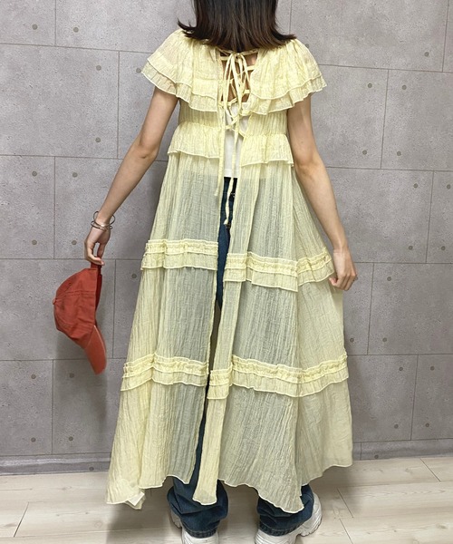 NANEA（ナネア）の「前後着用可能　2wayシアーレースアップカーディガンワンピース（ワンピース・レディース・アイボリー・フリー）」の21枚目の写真
