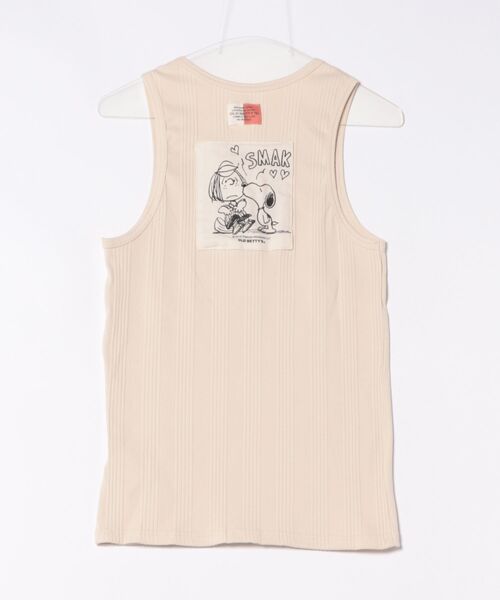SNOOPY×OLD BETTY'S(スヌーピーカケルオールドベティーズ)の「スヌーピー【SNOOPY】Random Rib Tank Top(タンクトップ・レディース・ベージュ/オフホワイト・FREE)」の15枚目の写真