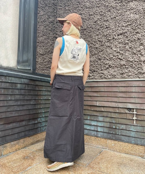 SNOOPY×OLD BETTY'S(スヌーピーカケルオールドベティーズ)の「スヌーピー【SNOOPY】Random Rib Tank Top(タンクトップ・レディース・ベージュ/オフホワイト・FREE)」の5枚目の写真