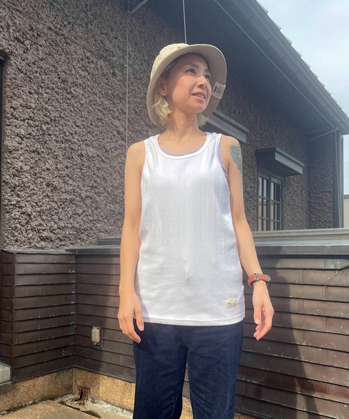 SNOOPY×OLD BETTY'S(スヌーピーカケルオールドベティーズ)の「スヌーピー【SNOOPY】Random Rib Tank Top(タンクトップ・レディース・ベージュ/オフホワイト・FREE)」の11枚目の写真