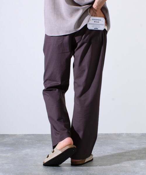 GLOSTER（グロスター）の「【追加販売】【GLOSTER/グロスター】TROPICAL GOODNESS イージーサマーパンツ（その他パンツ・メンズ・ネイビー/ホワイト系その他/ピンク/アイボリー/ブルー/チャコールグレー・S/M/L）」の4枚目の写真