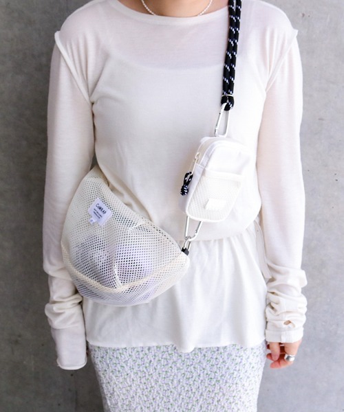 ACCOMMODE（アコモデ）の「カラップメッシュショルダー（ショルダーバッグ・レディース・ブラック/ブルー/グレー/アイボリー/カーキ/ミント/オレンジ/パープル・FREE）」の22枚目の写真