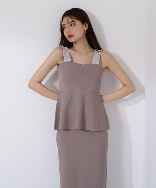 PROPORTION BODY DRESSING(プロポーションボディドレッシング)の「ペプラムキャミセットアップ / 1215240602(ワンピース・レディース・ブラック/ダークグレー・MEDIUM/P/S)」の5枚目の写真