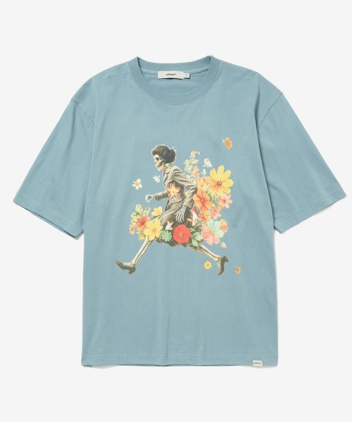 rehacer(レアセル)の「rehacer : Blooming Exit Relax Fit T-Shirt / ブルーミング イクジット リラックスフィットTシャツ(Tシャツ/カットソー・メンズ・スミクロ/グリーン/ブルー・SMALL/MEDIUM/LARGE/X-LARGE)」の8枚目の写真