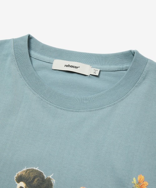 rehacer(レアセル)の「rehacer : Blooming Exit Relax Fit T-Shirt / ブルーミング イクジット リラックスフィットTシャツ(Tシャツ/カットソー・メンズ・スミクロ/グリーン/ブルー・SMALL/MEDIUM/LARGE/X-LARGE)」の6枚目の写真
