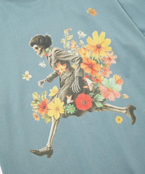 rehacer(レアセル)の「rehacer : Blooming Exit Relax Fit T-Shirt / ブルーミング イクジット リラックスフィットTシャツ(Tシャツ/カットソー・メンズ・スミクロ/グリーン/ブルー・SMALL/MEDIUM/LARGE/X-LARGE)」の5枚目の写真