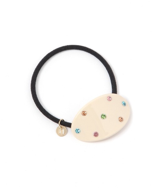 niko and...(ニコアンド)の「カラーストーンヘアゴム(ヘアゴム・レディース・ブラック/アイボリー・0)」の2枚目の写真