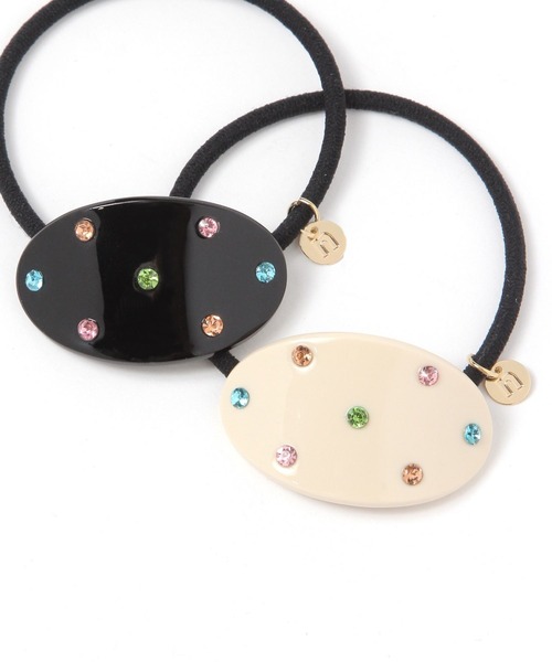 niko and...(ニコアンド)の「カラーストーンヘアゴム(ヘアゴム・レディース・ブラック/アイボリー・0)」の4枚目の写真