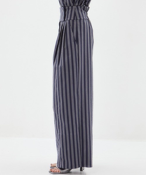 STUDIOUS（ステュディオス）の「【STUDIOUS/ステュディオス】Seersucker Flare Pants/シーサッカーフレアパンツ（その他パンツ・レディース・ブラック/ホワイト/ストライプ・1/2）」の17枚目の写真