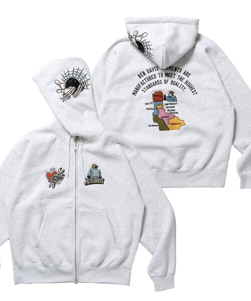 BEN DAVIS（ベンデイビス）】 SOUVENIR ZIP HOODIE /パーカー