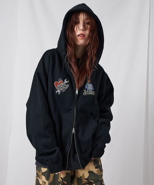 BEN DAVIS（ベンデイビス）】 SOUVENIR ZIP HOODIE /パーカー ジップ
