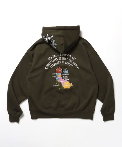BEN DAVIS（ベンデイビス）】 SOUVENIR ZIP HOODIE /パーカー