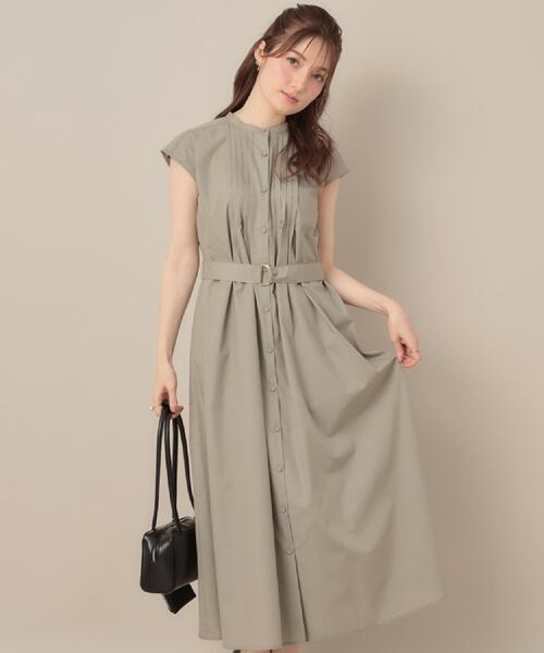 訪問着 絞り 刺繍入り 茶色x辛子色 蝶々と流水に萩紋様 一つ紋 パール