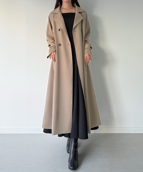 セール】バックレースアップロングトレンチコート（トレンチコート