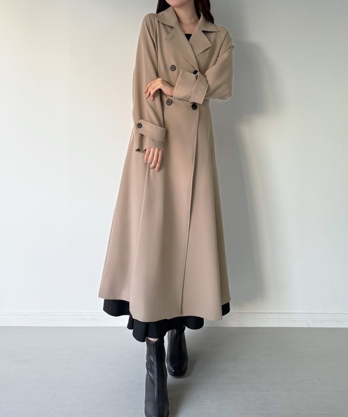 セール】バックレースアップロングトレンチコート（トレンチコート