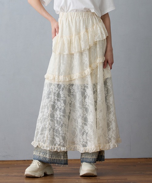 セール】レースティアードスカート（スカート）｜NICOLE CLUB（ニコル