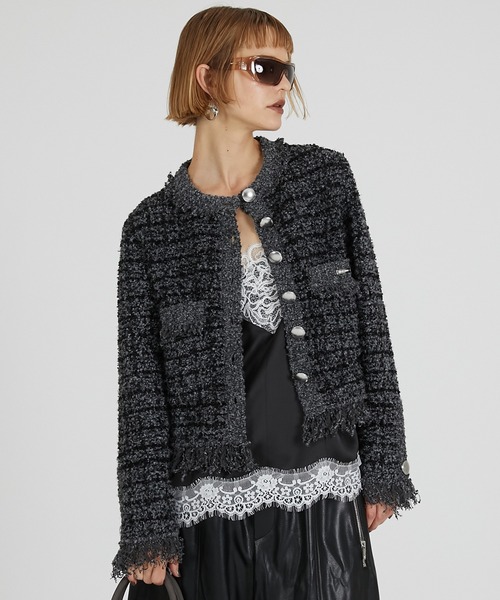 ツイードニットカーディガン / Tweed Knit Cardigan（カーディガン