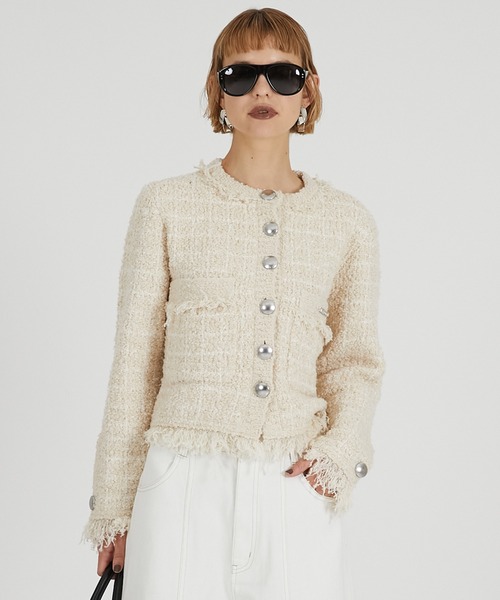 ツイードニットカーディガン / Tweed Knit Cardigan（カーディガン