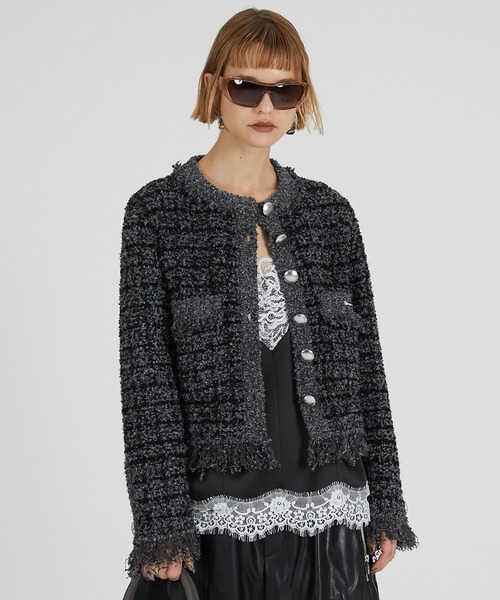 ツイードニットカーディガン / Tweed Knit Cardigan（カーディガン