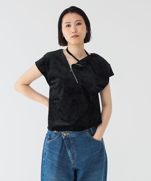 tシャツ maturely / ベロア ジッパー トップ レディース maturely / ベロア ジッパー トップ（Tシャツ/カットソー