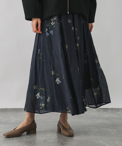 GLOBAL WORK（グローバルワーク）の「エアリーリラックスフレアスカート/575243（スカート・レディース・ブルー系その他/チェック/ブラック系その他/グレー系その他・REGULAR/SHORT）」の3枚目の写真