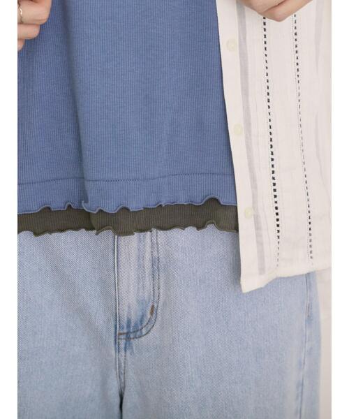 Samansa Mos2（サマンサ モスモス）の「裾レイヤード風レースキャミ（キャミソール・レディース・チャコールグレー/ブルー/キナリ/カーキ・F）」の20枚目の写真