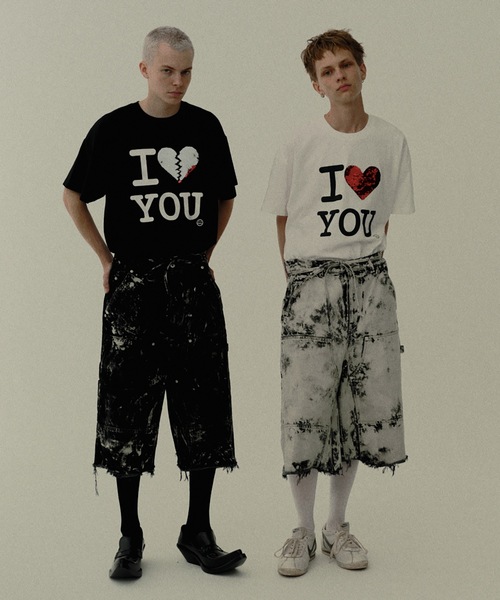 DISCOVERED(ディスカバード)の「I LOVE&HATE SEQUINS DAMAGE TEE(Tシャツ/カットソー・メンズ・ホワイト/ブラック・3/1)」の3枚目の写真